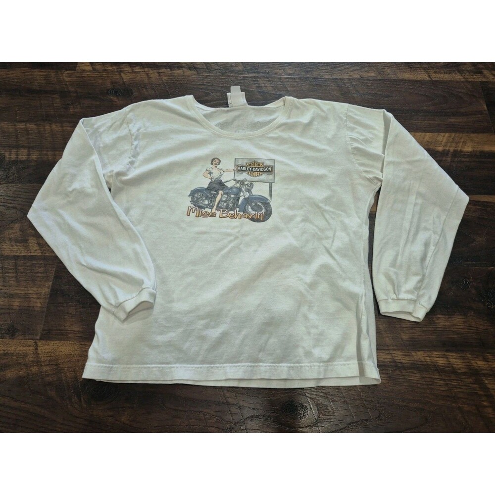 Harley Davidson Miss Behavin Womens Long Sleeve T Shirt Size XL Boise Idaho